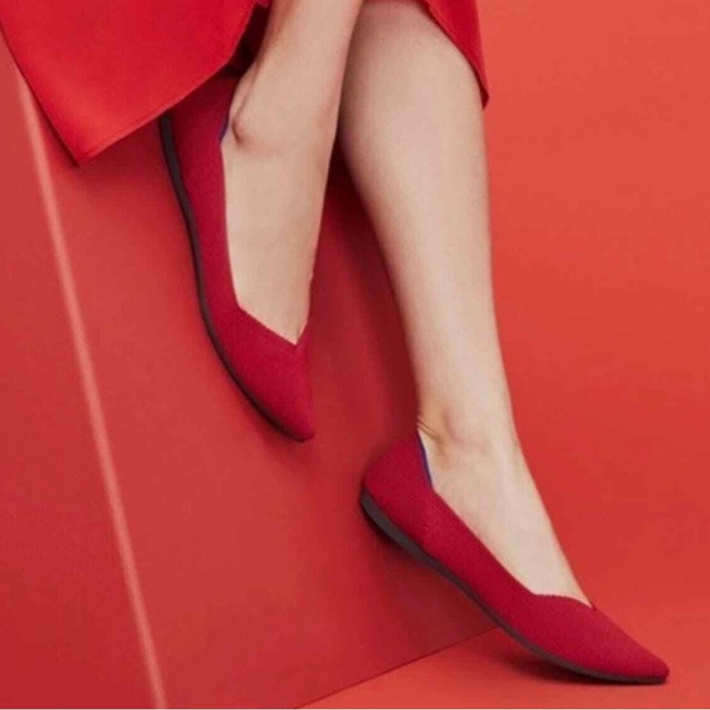 Rothy's The Point Ballet Flat Slip-On Lightweight Red